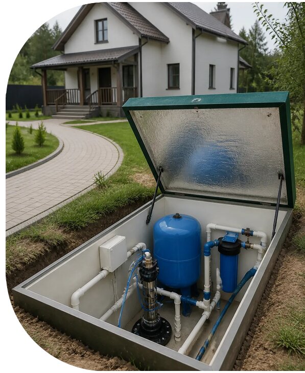 Автономное водоснабжение дома в Щербинке от 152730 р. | АПаруса-Щрб