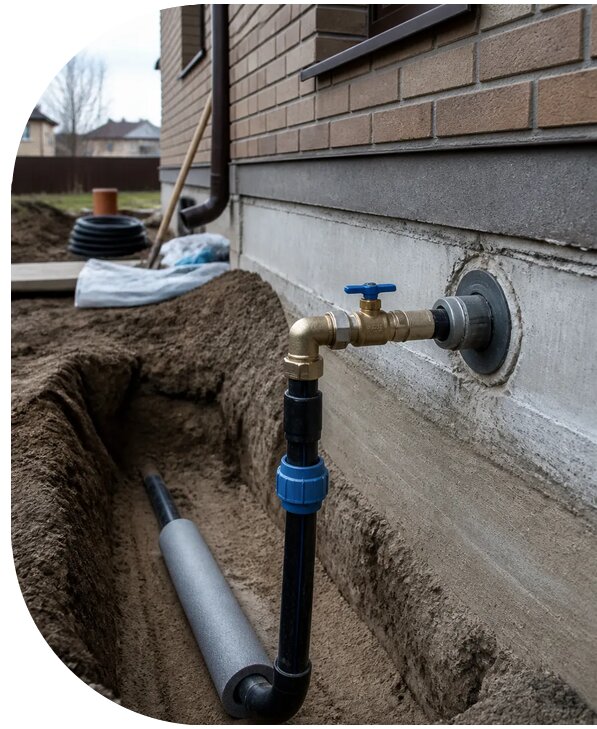 Устройство ввода водопровода в дом в Щербинке от 8655 р. | АПаруса-Щрб